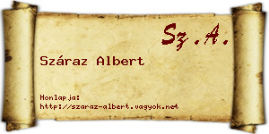 Száraz Albert névjegykártya