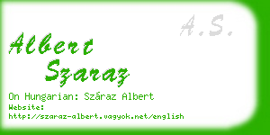 albert szaraz business card