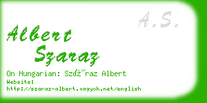 albert szaraz business card